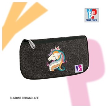 Astuccio Bustona Triangolare Dream Unicorn Black