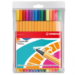 Astuccio fantasia random 15 colori assortiti point 88 stabilo