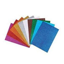Gomma Crepp Carta Eva Foam Glitterata 2mm Confezione da 10 fogli 20x30cm in colori assortiti