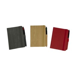 Notebook con penne Bic effetto legno