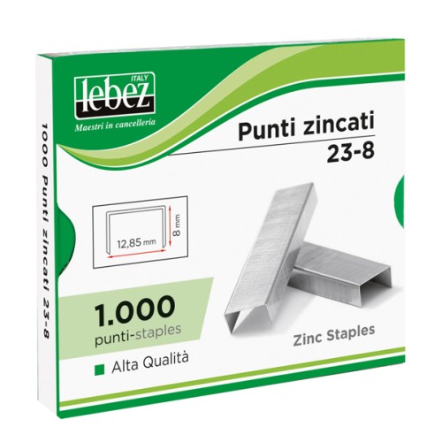 Scatola 1000 punti per cucitrice 23/20 zincati...