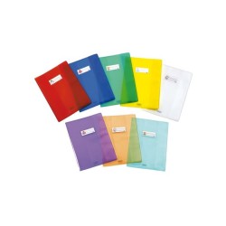 Coprimaxi copertina copriquaderno A4 rosso semitrasparente con etichetta portanome