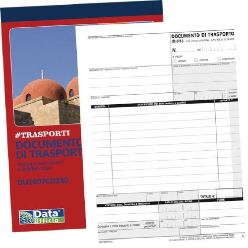 Blocco documento di trasporto triplice copia...