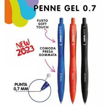 Penna I'm Red Gel 0,7 Tinta Unita inchiostro rosso