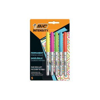 Pennarelli colorati indelebili Bic Intensity Fine - Cf. 5pz