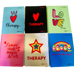 Maxi Quaderno A4 80 gr 4mm Spiralato - LoveTherapy - Colori assortiti