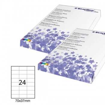 Etichetta adesiva bianca 100 A4 70x37mm Starline