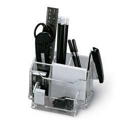 Set scrivania portatutto da ufficio in plexiglass trasparente accessori inclusi Lebez