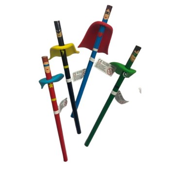 Matita super heroes con topper mantello - colori assortiti