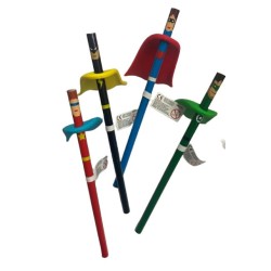 Matita super heroes con topper mantello - colori assortiti