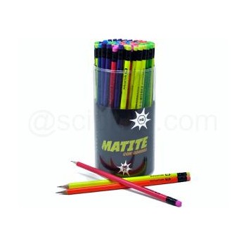 Matita HB in Grafite con gommino Colori assortiti Neon