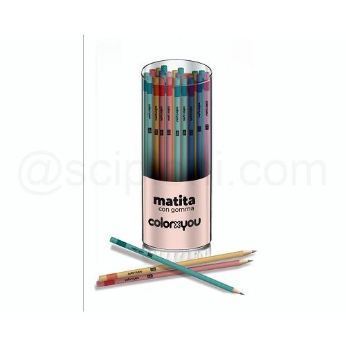 Matita HB in Grafite con gommino Colori...