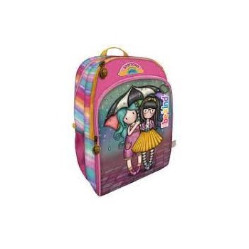 Zaino 3 cerniere Santoro Gorjuss London rosa e arcobaleno