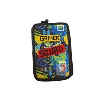 Astuccio 3 zip Gamer Let's Play Squad Colore Nero 2