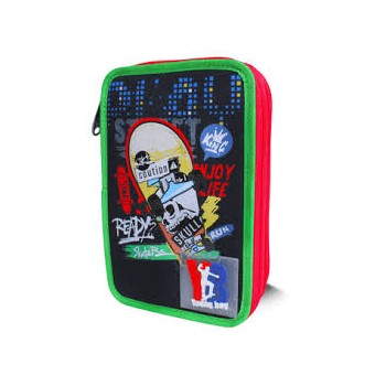 Astuccio 3 zip Skate sfondo nero