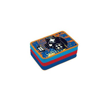 Astuccio 3 zip Skull scheletro sfondo blu