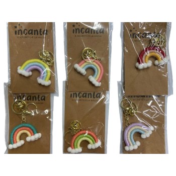 Portachiavi arcobaleno con campanella