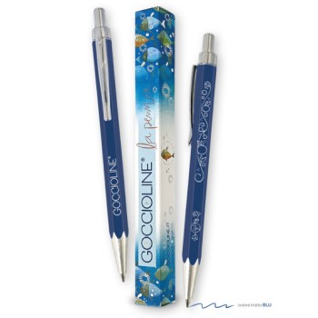 La penna GO con scatolina gioiello colore blu