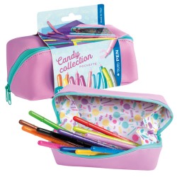 Pochette lilla Candy Collection con 12 Tratto Pen colori assortiti