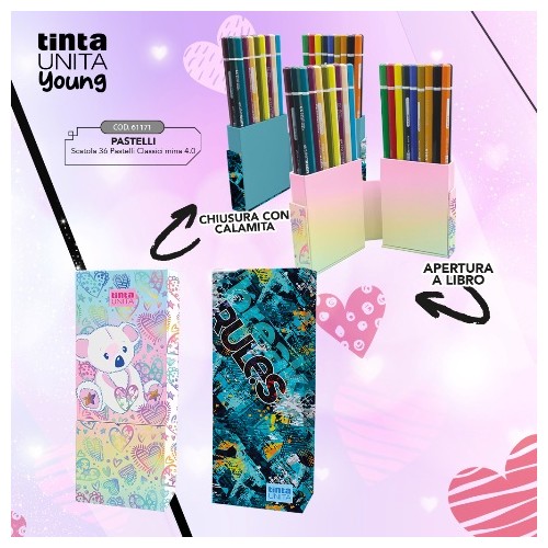 Gift box scatola 36 pastelli Mina 4.0 Tinta Unita