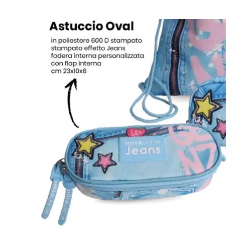 Astuccio Oval Genz Tinta Unita Jeans