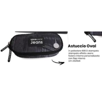 Astuccio Oval Nero Tinta Unita Jeans