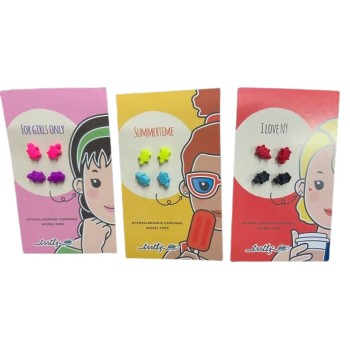 Orecchini Tartaruga card da 4 pezzi colori assortiti