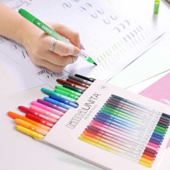 Pennarelli Brush Bi Punta da 18 Tinta Unita