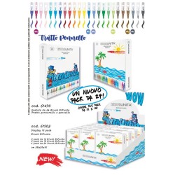 Pennarelli Brush Bi Punta da 24 Tinta Unita