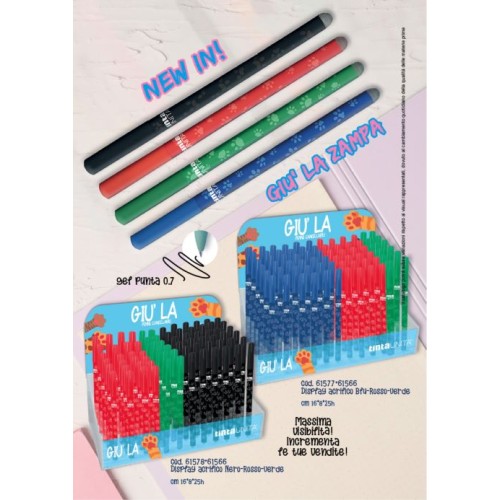 Penna cancellabile Giù la zampa inchiostro blu