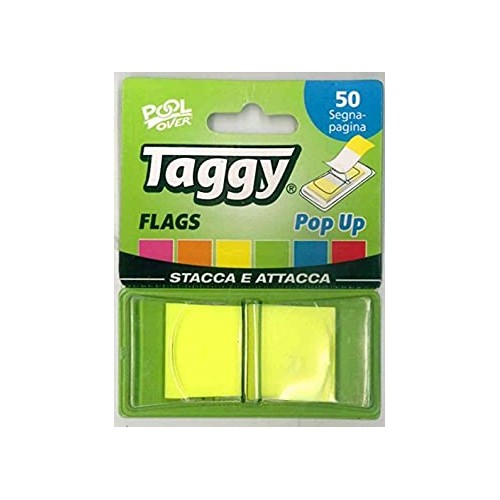 Segnapagina plastificati riposizionabili colore giallo 50 pezzi