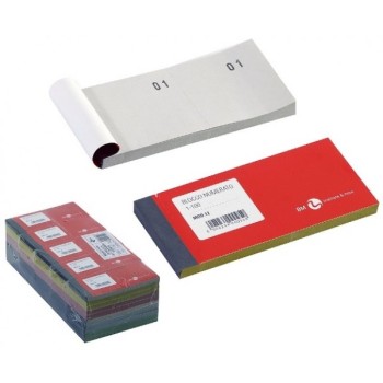Blocco numerato a 2 sezioni 1-100 colori assortiti
