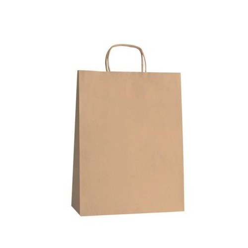Shopper in carta con manico colore avana kraft naturale 26x12x36 cm