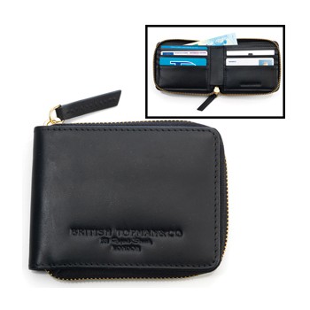 Portafoglio deluxe con cerniera 11 tasche colore nero
