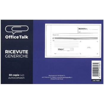 Blocco Ricevute generiche 50 fogli x 2 (autoricalcanti)