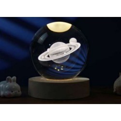Lampada Led da Tavolo Grande a Sfera - Saturno