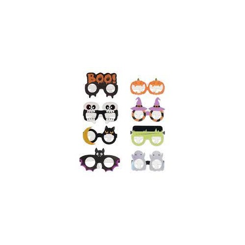Set di 8 occhiali in carta Halloween