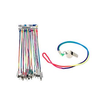 Fischietto in metallo con corda fluo