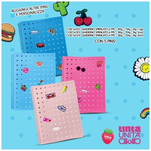 Maxi Quaderno A4 Spiralato PPL con 5 Pins...