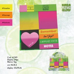 Set Memo Tag Notes Adesivi Tinta Unita Glow Spring