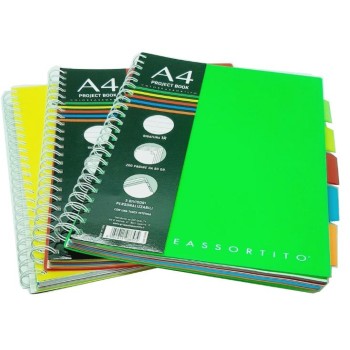 Maxi quaderno A4 con spirale e divisori rigatura 4mm...