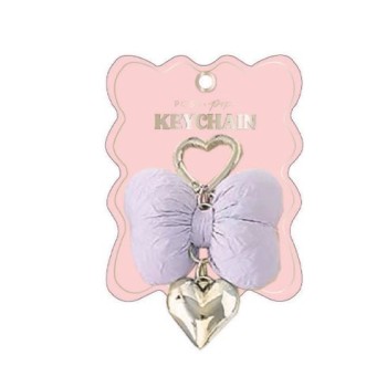 PORTACHIAVI BOW AND GOLD HEART CHARMS TRI-COASTAL P&P...