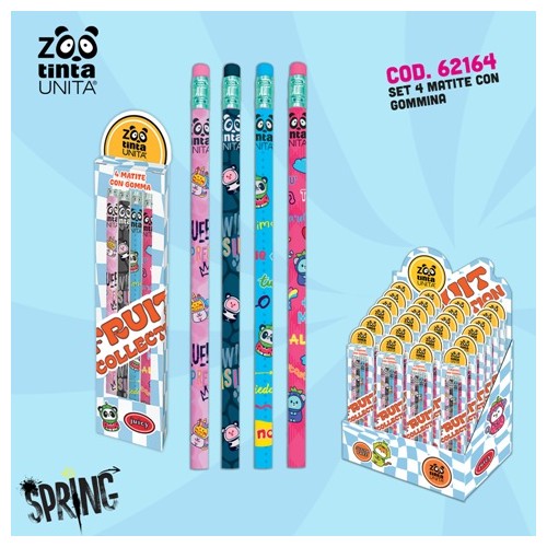 Set 4 matite Hb con gommino Fruit Collection...