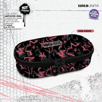 Astuccio Oval Star arancione e nero Tinta Unita Fantasy