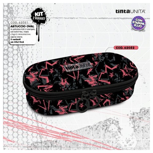 Astuccio Oval Star arancione e nero Tinta Unita...