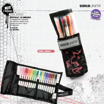 Rotolo 18 Brush Pen Star Arancione e Nero Tinta Unita