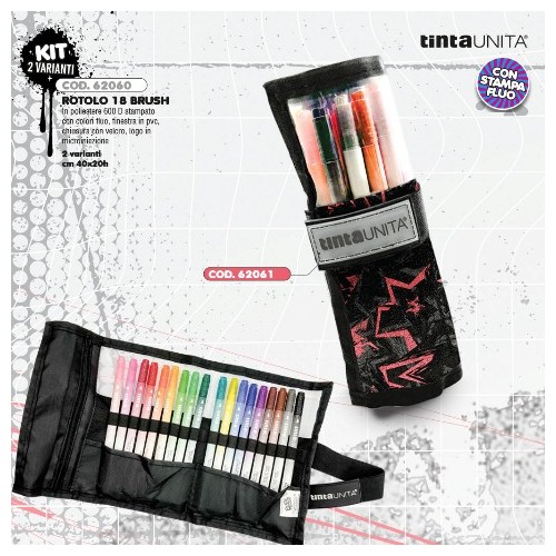Rotolo 18 Brush Pen Star Arancione e Nero Tinta...