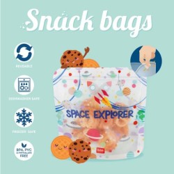 Set di 3 Buste per Alimenti - Snack Bags - Spazio
