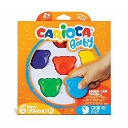 Pastelli a cera sagomati Teddy Orsetto Carioca confezione da 6 pezzi
