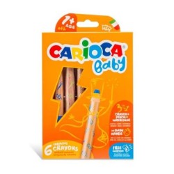 Pastelli Maxi Matitoni confezione da 6 pezzi + temperino Carioca Baby
